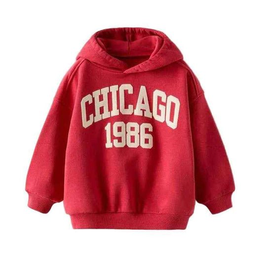 Red Chicago 1986 Graphic Hoodie