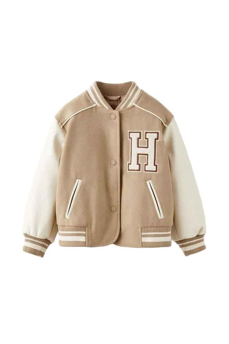 Two-Tone Letterman Varsity Jacket.