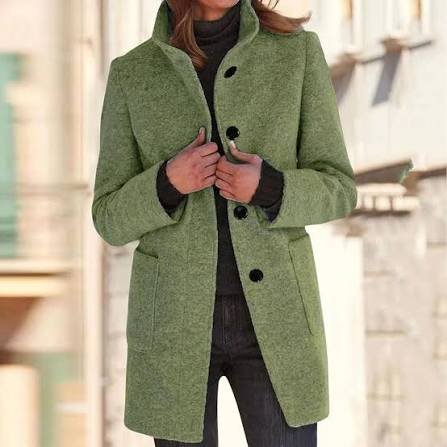 Amazon.com: Women's Wool & Pea Coats Womens Peacoat Winter Single Breasted Pea Coat Casaul Fashion Mid Long Jacket Stand Collar Wool Elegant Oversized Coats Small 01-Army Green : Clothing, Shoes & Jewelry